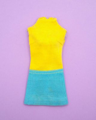 Vintage Barbie Japanese Exclusive 2617 - Yellow Turquoise Blue Dress Rare