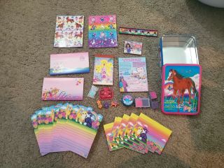 Rare Lisa Frank Rainbow Chaser Stationary Tin 90s Vintage Horse Butterfly