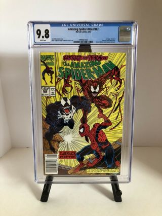 Spider - Man 362 Cgc 9.  8 Rare Newsstand.  White Pages Venom,  Carnage