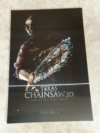Texas Chainsaw Massacre - 3d Movie Rare Lenticular Theatre Display Poster 27x40