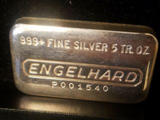 5 Oz Engelhard Poured.  999,  Silver Bar,  Numbered 540 Very Rare