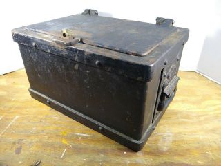 Antique Heavy Cast Iron Strong Box Safe Rare 1800s Stagecoach Wagon Wells Fargo?