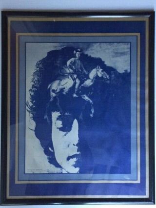 Bob Dylan - Mega Rare 1968 Poster By Roberta Weir - Framed