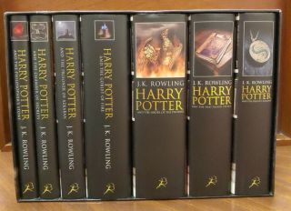 Rare Harry Potter Box Set 1 - 7 J K Rowling - Bloomsbury Uk Adult Edition Hardcovers
