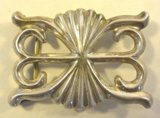 Rare Clarence Lee Signed Belt Buckle Navajo Indian Tufa Cast Sterling Silver