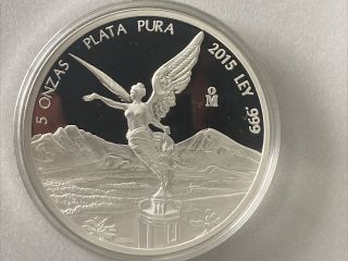 2015 5 Oz Silver Libertad Proof Coin In Capsule Rare Pop Of 1,  600 Only