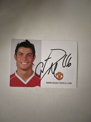 Cristiano Ronaldo Hand Signed Manchester United Club Card Rare 2006/2007