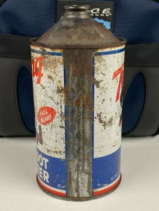 Rare Twang Root Beer Quart Cone Top Soda Can with Football 2