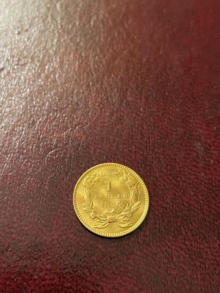 1856 U.  S 1 Dollar Gold Coin type 3 Rare Grease Error Coin 2