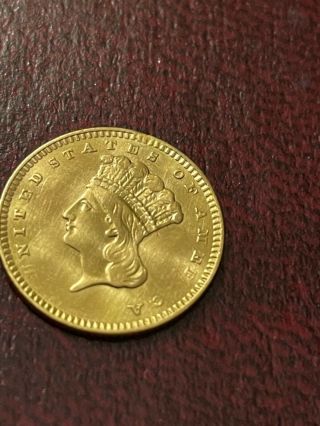 1856 U.  S 1 Dollar Gold Coin type 3 Rare Grease Error Coin 3