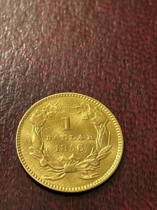 1856 U.  S 1 Dollar Gold Coin type 3 Rare Grease Error Coin 4