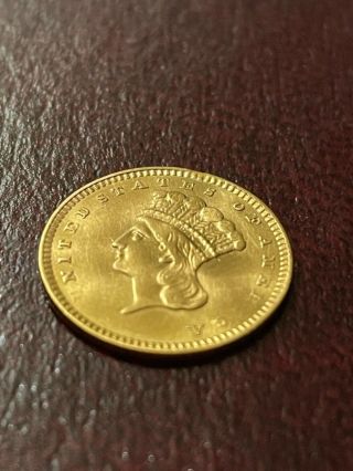 1856 U.  S 1 Dollar Gold Coin type 3 Rare Grease Error Coin 5