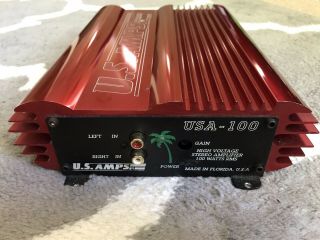 Old School US AMPS USA - 100 Car Amplifier - Glossy Red - RARE - 100 4