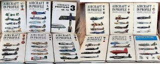 Rare,  Vintage,  12 Volumns Of Aircraft In Profile,  Hardcover (239 Profiles)