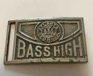 Vintage Atlanta Georgia Bass High School Belt Buckle Metal Made In Usa Rare