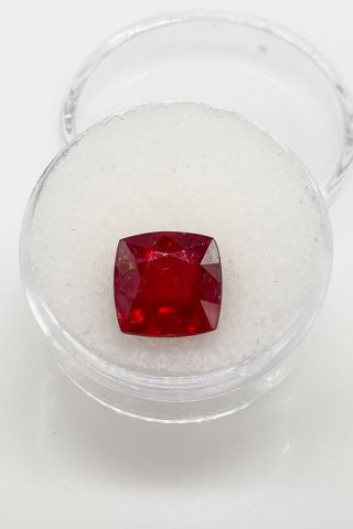 Rare $6000 7.  07ct Natural Ruby Cushion Cut Loose Gem