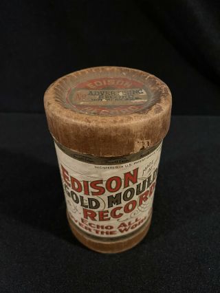Incredibly Rare Edison Cylinder Advertising Record Phonograph Gold