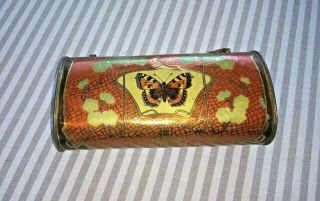 Rare Art Nouveau Toy Vasculum.  Embossed & Lithographed Tin Butterfly 1900 - 1910