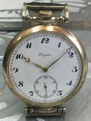 Rare Longines Watch 49mm Sterling 800 Silver - 10 Grande Prix Gold Medal