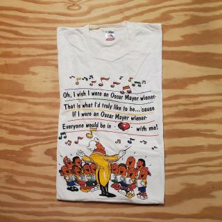 Vintage Promo Snack Tee Oscar Mayer Wiener Hot Dog Glizzy T - Shirt Xl Rare