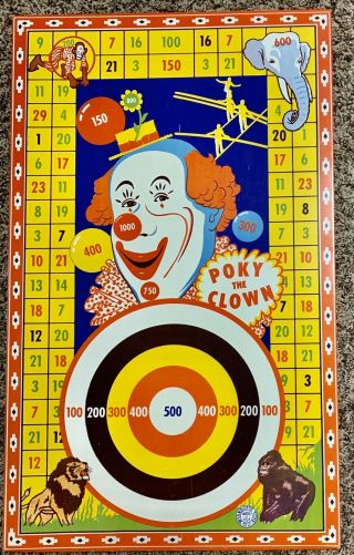 Vintage Rare 1940’s Poky The Clown Target Game Wyandotte Tin Toys 23 " X 14 "