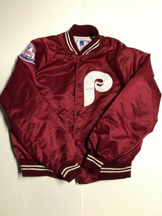 Rare Vintage Starter Satin Dugout Jacket 1980s Philadelphia Phillies Mlb Xl