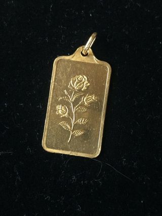 Pamp Suisse Rosa 2.  5 Gram 24k Gold Pendant 999.  9 Rare