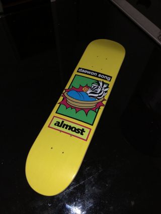 Daewon Song Almost Mini Hand Skateboard Deck Yellow Rare Collectible