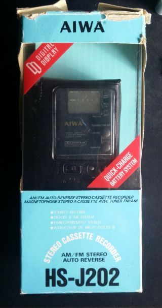 Nos,  Very Rare Aiwa Hs - J202 Stereo Cassette Recorder Walkman