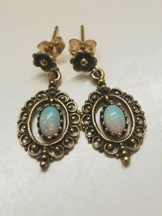 Rare 14k Victorian Opal Earrings