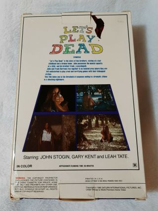 Let ' s Play Dead VHS horror big box clamshell mega rare gore world premiere SOV 2