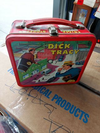 Very Rare - Vintage 1967 " Dick Tracy " Metal Lunch Box By Aladdin