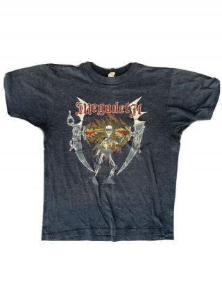 Vintage Megadeth T - Shirt Vtg Rare 80s Metal Tour Shirt