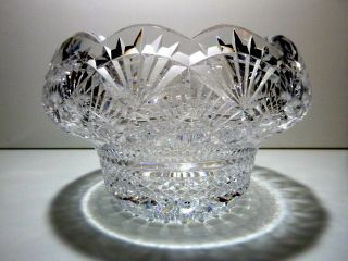 Rare Vintage House Of Waterford Crystal Scalloped Centerpiece Bowl 9 " Ireland