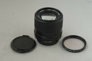 Rare Canon Fd 100mm F/2.  8 Us Navy Slr Lens In Ext,  Military Us Navy