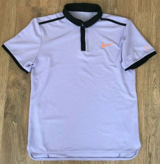Nike Roger Federer Rf Rare Mens Tennis Purple Polo Shirt Size M