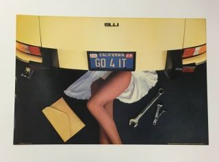 " Go 4 It " Vintage Poster 24x36 Pin Up 1980 