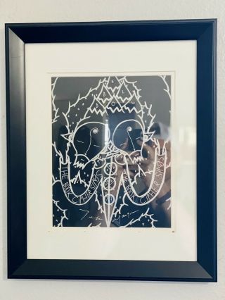Very Rare - Jeff Mangum - Neutral Milk Hotel - Hand Drawn And Signed Artwork