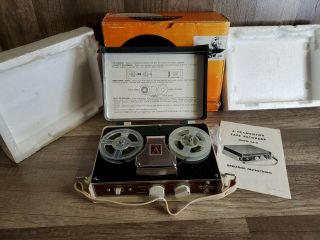 Vintage Apolec Apollo Industries Mini Reel Tape Recorder Portable RARE 2