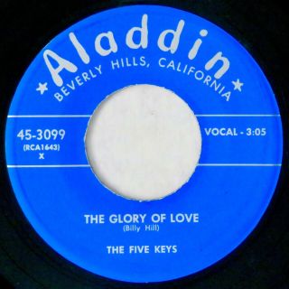 Aladdin 3099 Five Keys Orig Rare R&b Doo Top 45 Minus The Glory Of Love
