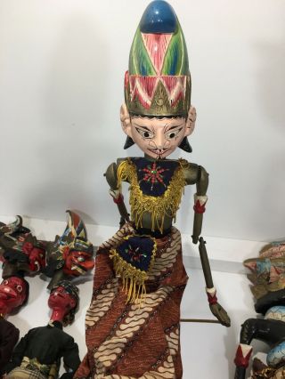Vintage Wayang Golek Marionette Puppets from Java,  Set of 8,  Hand Made,  Rare 5