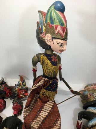 Vintage Wayang Golek Marionette Puppets from Java,  Set of 8,  Hand Made,  Rare 6
