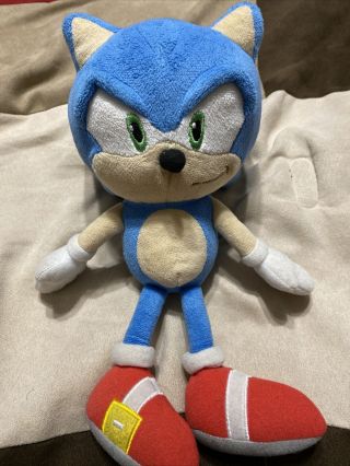 Rare 2012 Sanei Sonic 10 " Plush Doll Sega Sonic The Hedgehog With Tag.  Rare