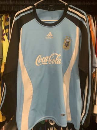 Argentina Afa 2006 World Cup Training Sweater Top Adidas Size L Climawarm Rare