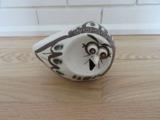 Rare Vintage Strawberry Hill Pottery Canadian Funny Face Owl Figurine