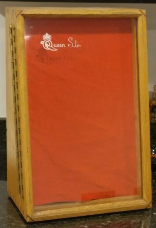 Rare Vintage Queens Steel Knife Counter Display Case With Storage & Keys 18x12