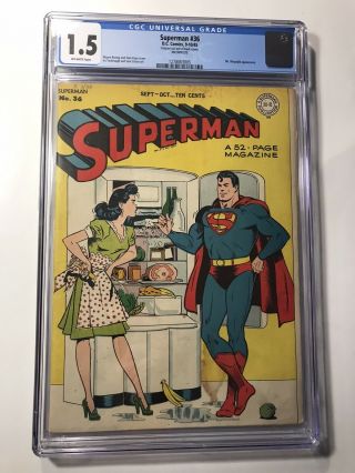 Superman 36 Cgc 1.  5 Golden Age Dc Comic Book Rare Lois Lane Cover Classic