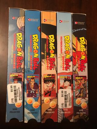 Dragon Ball Red Ribbon Army Saga VHS Uncut Rare Vintage Box Set Tapes DBZ 3