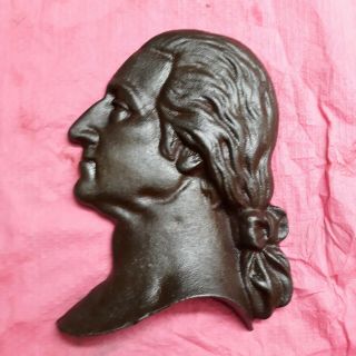 Antique George Washington Large Cast Iron Head Silhouette - Rare