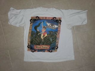 Aerosmith 1997 White Vintage Nine Lives Woldwide Tour Band T - Shirt (size S) Rare